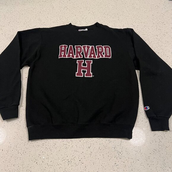 Vintage 90s CHAMPION Harvard Pullover Sweatshirt | SZ M Oversized | Embroidered - Picture 1 of 5